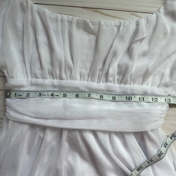 Lucy in the Sky White Women's NEIA Ruffle Chiffon White Dress Size M - Picture 10 of 13